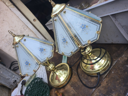 Pair vintage polished brass - vintage,
