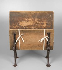 Wood iron school desk with a