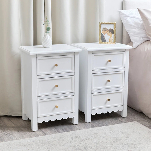 Pair scalloped drawer - pair, of