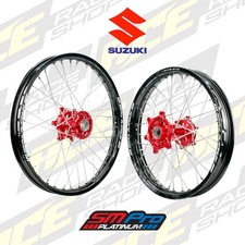 SM PRO PLATINUM WHEEL SET SUZUKI RMZ250 07-25, RMZ450 05-25, RMX 450 07-25 RED
