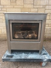 gazco gas fire log effect living flame stainless Steel casing freestanding 