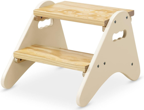 Kids step stool ivory wood - step, &