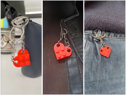 Red heart keyring - red,