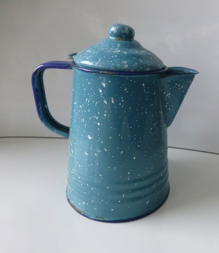 Vintage enamelware teal blue - vintage,