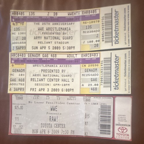 Ticketmaster wwe 2009 - ticketmaster,