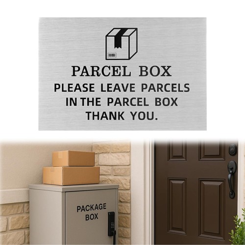 Parcel box sticker metal sign - parcel, sticker,