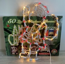 Vintage Christmas Xmas Lights 50 Window Display Santa Boxed UK Plug Red & White