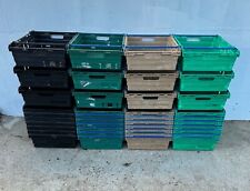 10 x Bail / Bale Arm Crates Plastic Storage Stacking Boxes 600 x 400 x 167mm