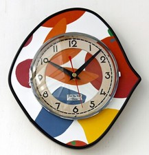 NEW 24cm Modern Style Wall Clock - Handmade Mid Century Retro Vintage Vibrant