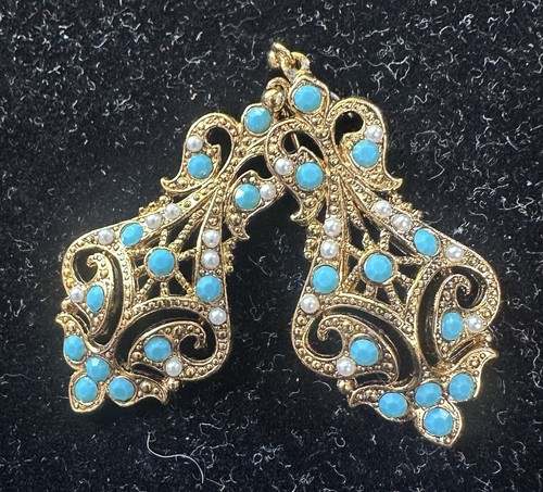 Vintage turquoise earrings - turquoise,