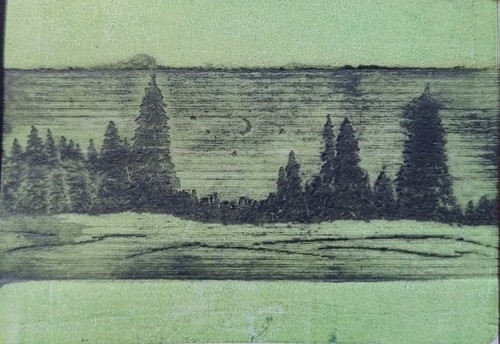 Aceo original christmas scene - aceo,