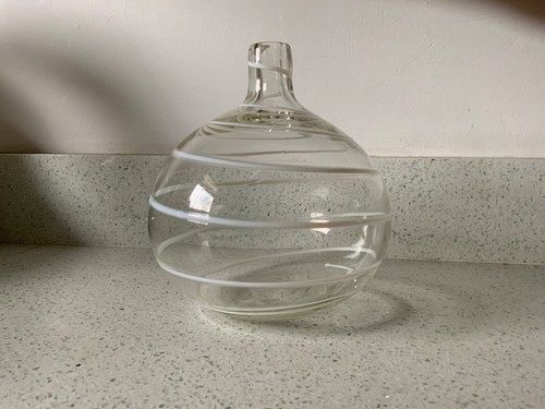 Hand blown clear white - hand,