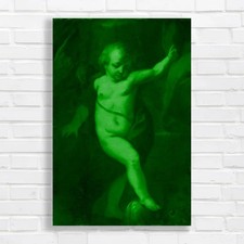 Cherub with Raised Arm Green