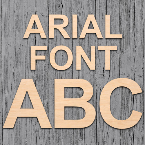 Arial font wood letters - font,