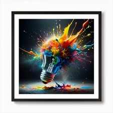 Light Bulb Splashed With Paint