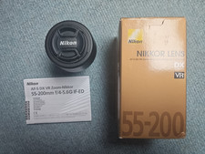 Nikon AF-S 55-200mm f4-5.6 VR G DX IF-ED Zoom Lens Boxed Excellent Condition