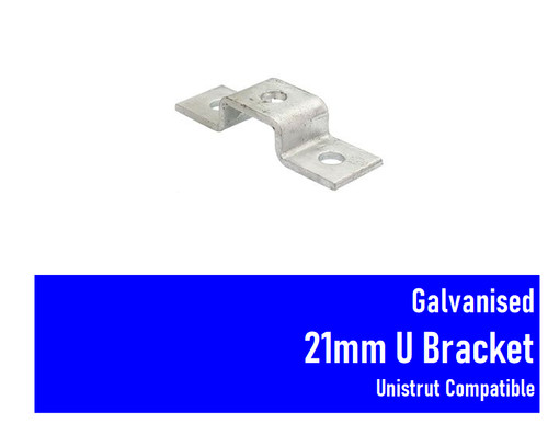 Galvanised hole bracket - galvanised, u