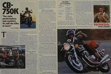 1977 HONDA 750 CB-750K 2 Page Original Motorcycle Ad CB750K CB-750 K