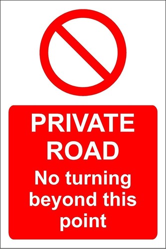 Private road turning - no,