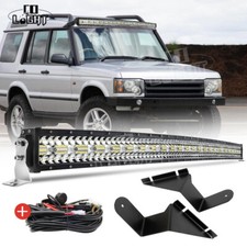 Curved 52'' offroad Led Light Bar+Brackets For Land Rover Discovery 1 & 2 + Wire
