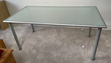 IKEA Vika Lauri silver and matt glass desk 156 x 78 x 72 great condition