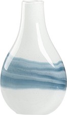 White Blue Hand Blown Glass