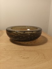 LARGE WHITEFRIARS GREEN BUBBLE ART GLASS TOBACCIANA SMOKING ASHTRAY FREE UK P&P