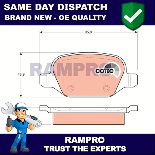 Rampro rear brake pads - rampro, set