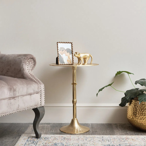 Round gold metal side - round,