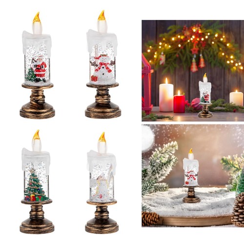 Christmas snow globe candle - christmas,