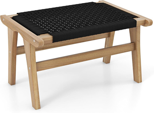 Stylish natural teak - natural, ottoman