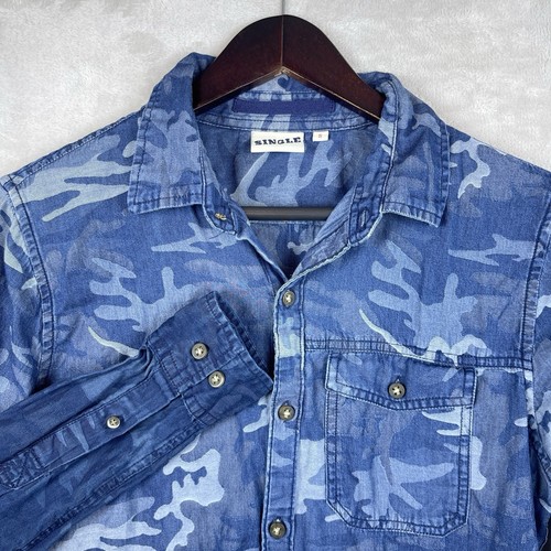 Single blue indigo camo - blue, two