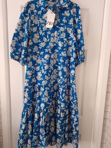 Zara blue floral dress - zara,