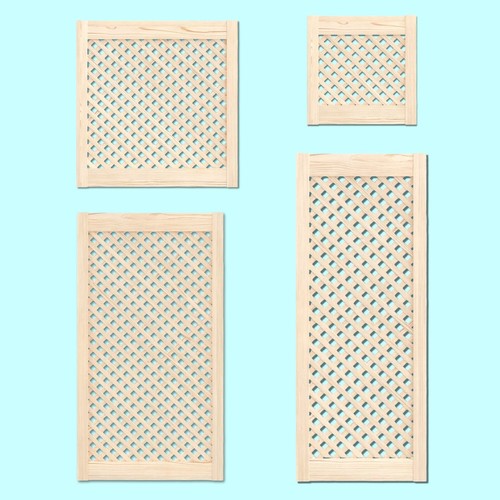 Solid pine lattice cabinet - pine,
