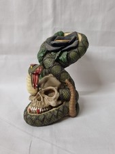 Skull and Black Rose with Rattle Snake Gothic Candle Stick Holder Ornament