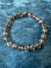 elastic tourmaline in quartz beaded bracelet, 6.25" inner diameter, buddha