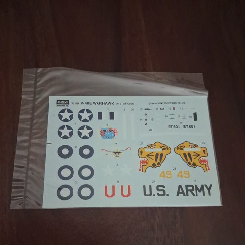 72nd 40e warhawk decals - -,