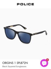 POLICE ORIGINS 1 SPL872N Black/Blue Squared Sunglasses