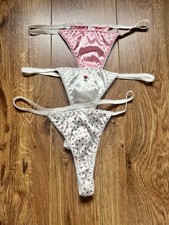 Vintage Sissy Satin String Bikini Things (3 Pairs)