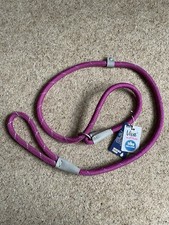Ancol Viva Rope Slip Lead Pink Max 50kg Dog 150x1.2cm Reflective Weatherproof