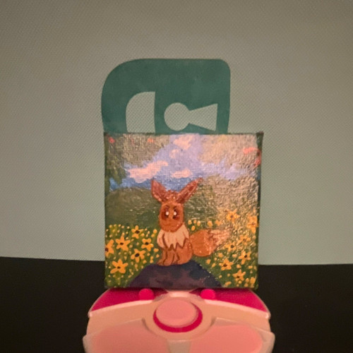 Handpainted eevee pokemon mini - eevee,
