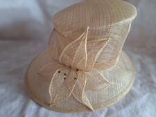 Cream Gold hat Ladies Formal