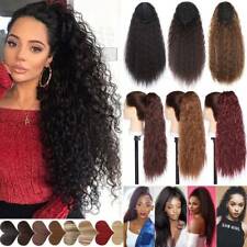 UK Long Afro Curly Ponytail Drawstring Yaki Hair Extensions Piece Thick As Human