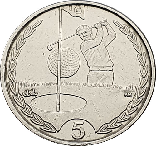 Isle man golfer coin - isle,