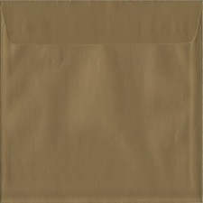 Gold Metallic 160mm x 160mm Peel/Seal 130gsm Square Coloured Envelopes