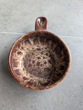 Fosters Pottery Soup Bowls Brown Mottled Effect Vintage Items Never Used