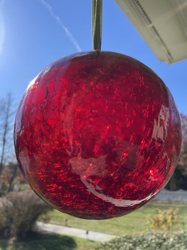 Kugel style red crackle - kugel, glass