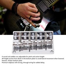 4 String Electric Bass Bridge Metal Vintage Style Fixed Guitar Bridge With S CUT