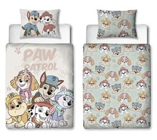 Paw Patrol Junior Toddler Duvet Set Reversible Beige Bedding Set Quilt Cover