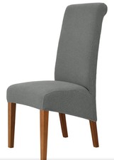 High Back Chair Covers, Set of 4 Stretch Spandex Chair Slipcovers Dark Grey 